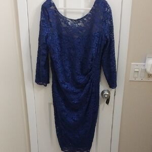Elegant Blue Lace Dress